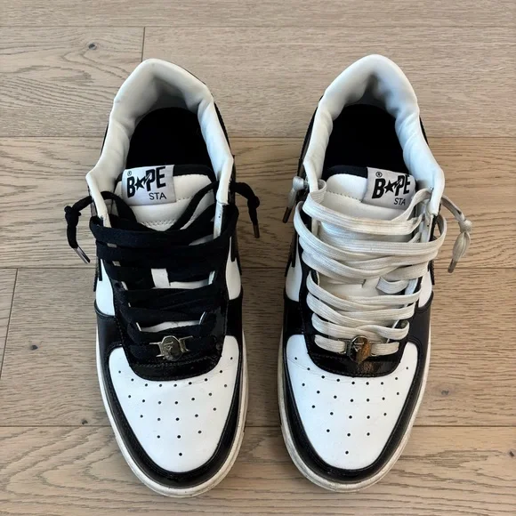 Bape Bapesta Black And White Sneakers - Picture 2 of 5